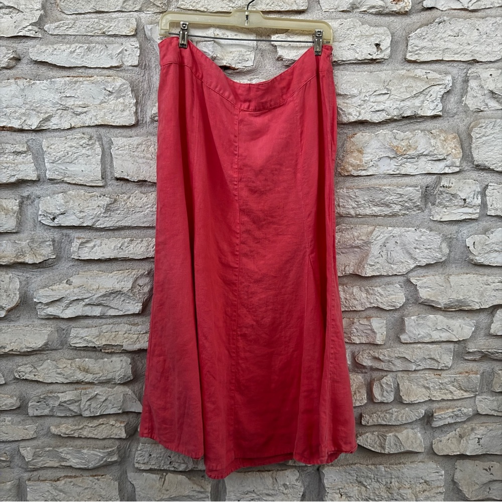 JM Collection Coral A-Line Skirt Linen 16
